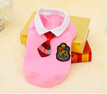 Pink Mens wear Модная школьная форма, стильная одежда для домашних собак, милая порода собак Тэдди бишонфризе, британский стиль, одежда для щенков, пальто, наряд для маленькой собаки - Цвет: Pink Mens wear