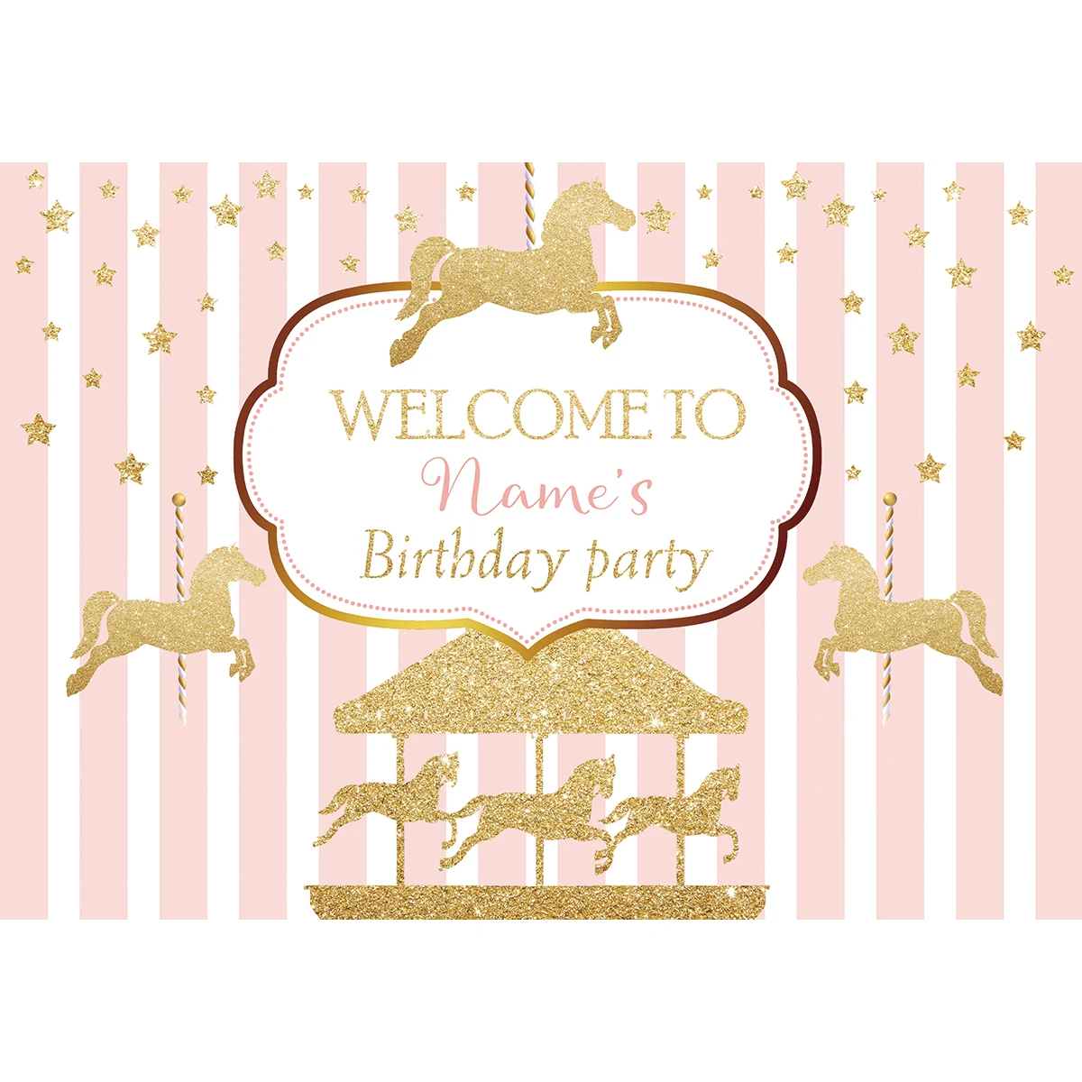 Allenjoy фон для фотосъемки в полоску Карусель лошадь Розовый цирк Вечеринка день