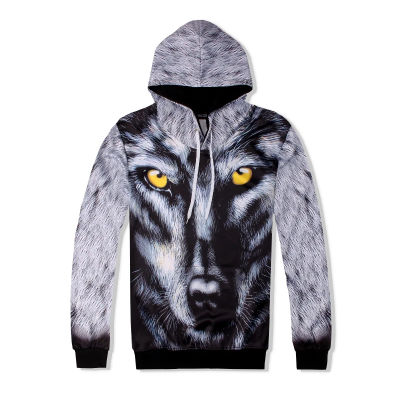 Szblaze Big White Snow Wolf Face 3D printed Long Sleeve Pullover Sweatshirts Men Workout Men/Women long pant Unisex Fashion | Мужская