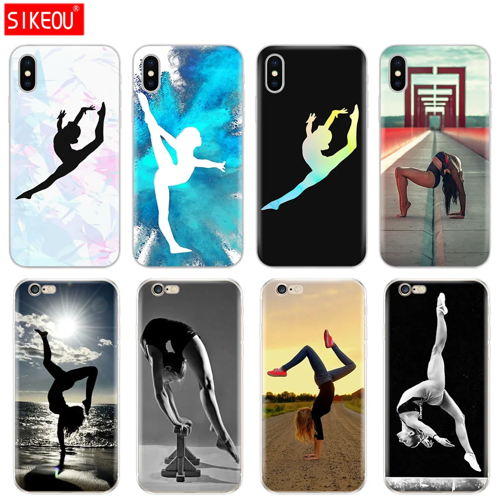 Силиконовый чехол для телефона Iphone 6X8 7 6s 5 5s SE 2020 Plus 10 XR XS 11 Pro Max с гимнастическим