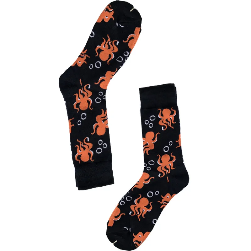 50188 Moda sockmark/мужские Носки с рисунком собаки осьминога, цветов, растений, Kawaii, забавные счастливые носки, повседневные женские хлопковые чулки, для катания на коньках, Harajuku - Цвет: 50188