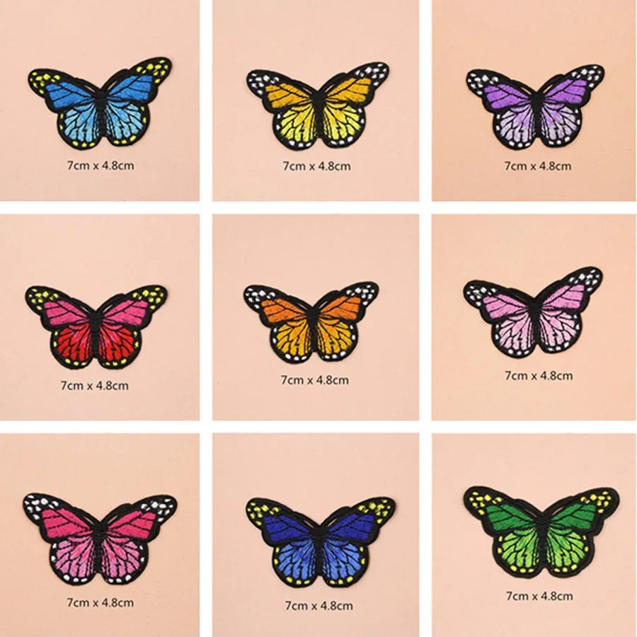 Красивые нашивки бабочки колпачки для обуви железные аппликации с вышивкой