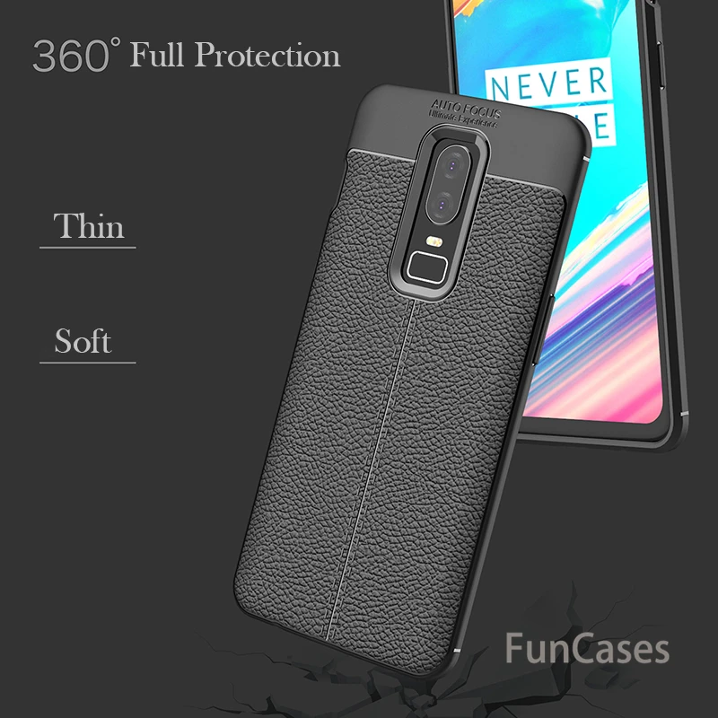 Для Oneplus 6 Чехол из углеродного волокна ТПУ Силиконовая кожа мягкое полное заднее