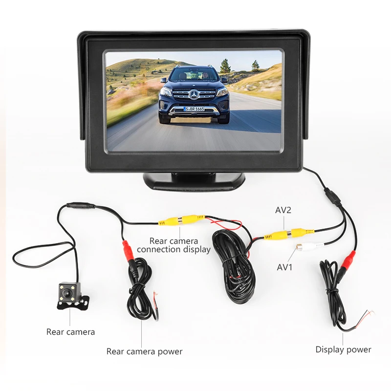 Jansite 4 3 &quotTFT lcd монитор автомобиля дисплей Проводная камера s заднего вида