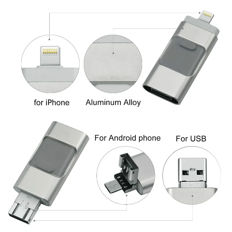 16 ГБ 32 64 128 IOS флеш накопитель для iphone iPad Ipod Android хранения флешки OTG USB 2.0 памяти mini usb