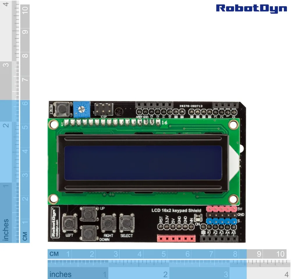 

LCD keypad Shield, 1602 display, for Arduino LCD Shield BLUE SCREEN
