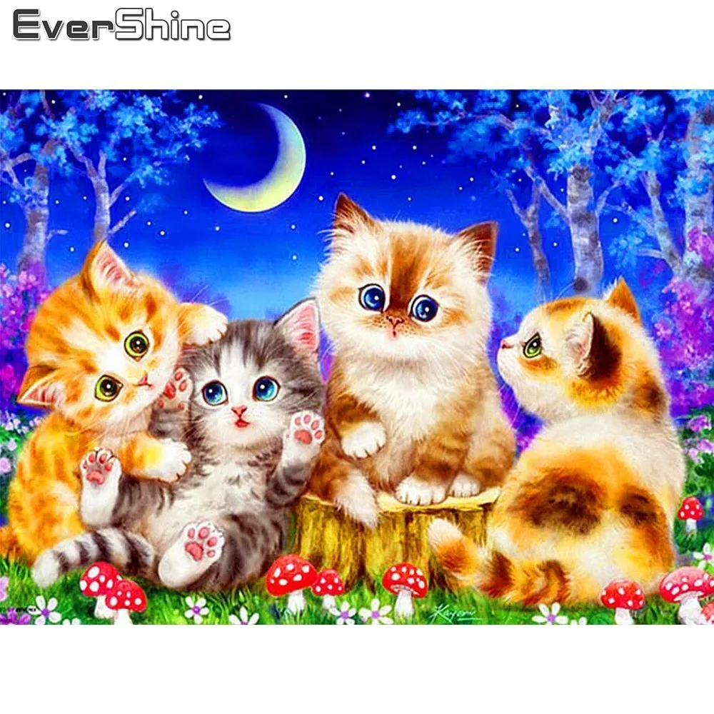 

Evershine 5D алмазная вышивка «сделай сам», распродажа, алмазная живопись с кошкой, полноразмерные картины с животными стразы, алмазная живопись,...