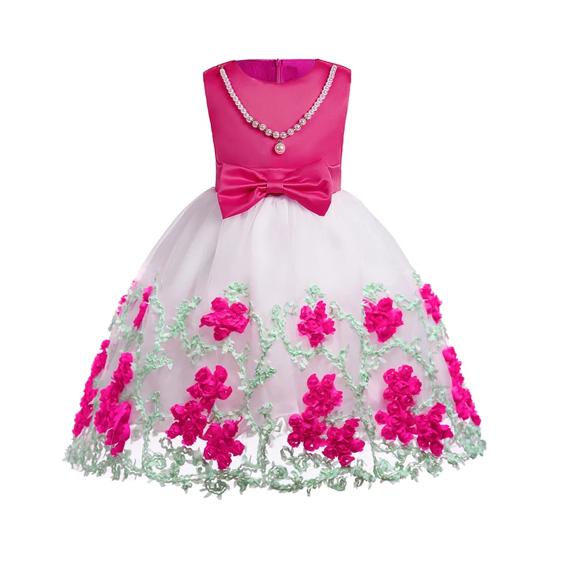 2018 Summer Girls Dresses Girl Flowers Clothes Kids Beauty Dress Children Party and Wedding Baby Clothing 2-10 Years | Детская одежда и