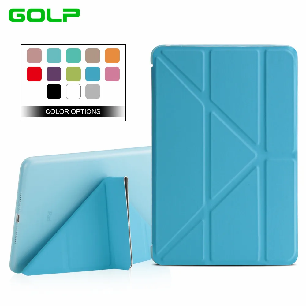 GOLP Чехол для ipad mini 4, чехол из искусственной кожи, мульти-складной смарт-чехол с подставкой, мягкий ТПУ задний флип-чехол для ipad mini 4, чехол