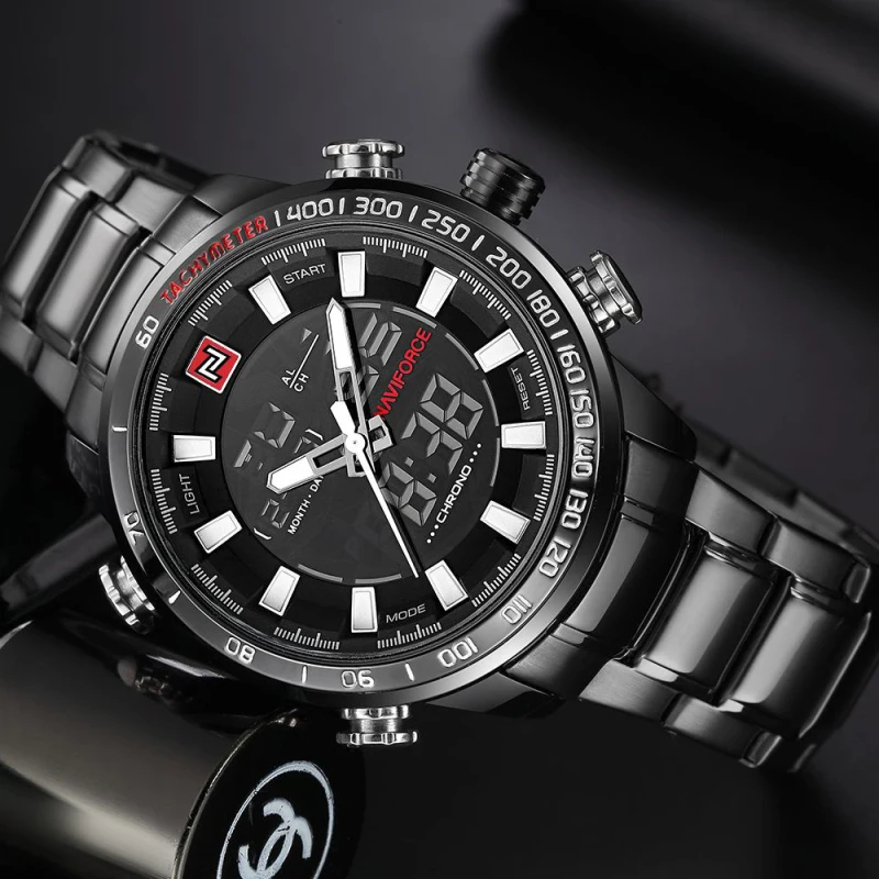 NAVIFORCE Лидирующий бренд Роскошные мужские часы модные повседневные спортивные