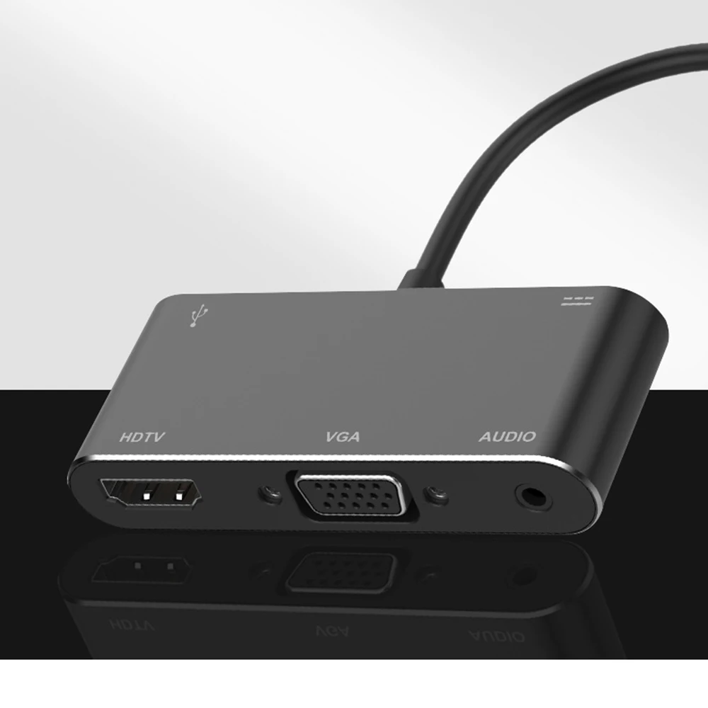 USB C к адаптер HDMI VGA HDMI/VGA/Аудио/USB 3 0 порт + (pd) конвертер для Macbook samsung ноутбук |