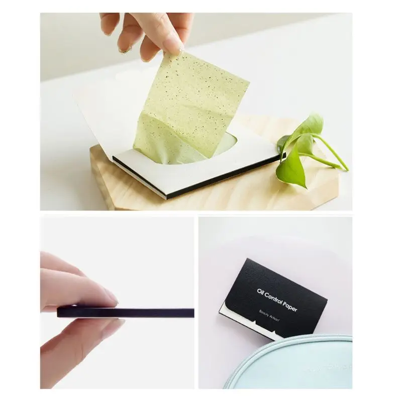 100 шт./упак. одноразовые салфетки для лица впитывающие масло очищающие с зеленым