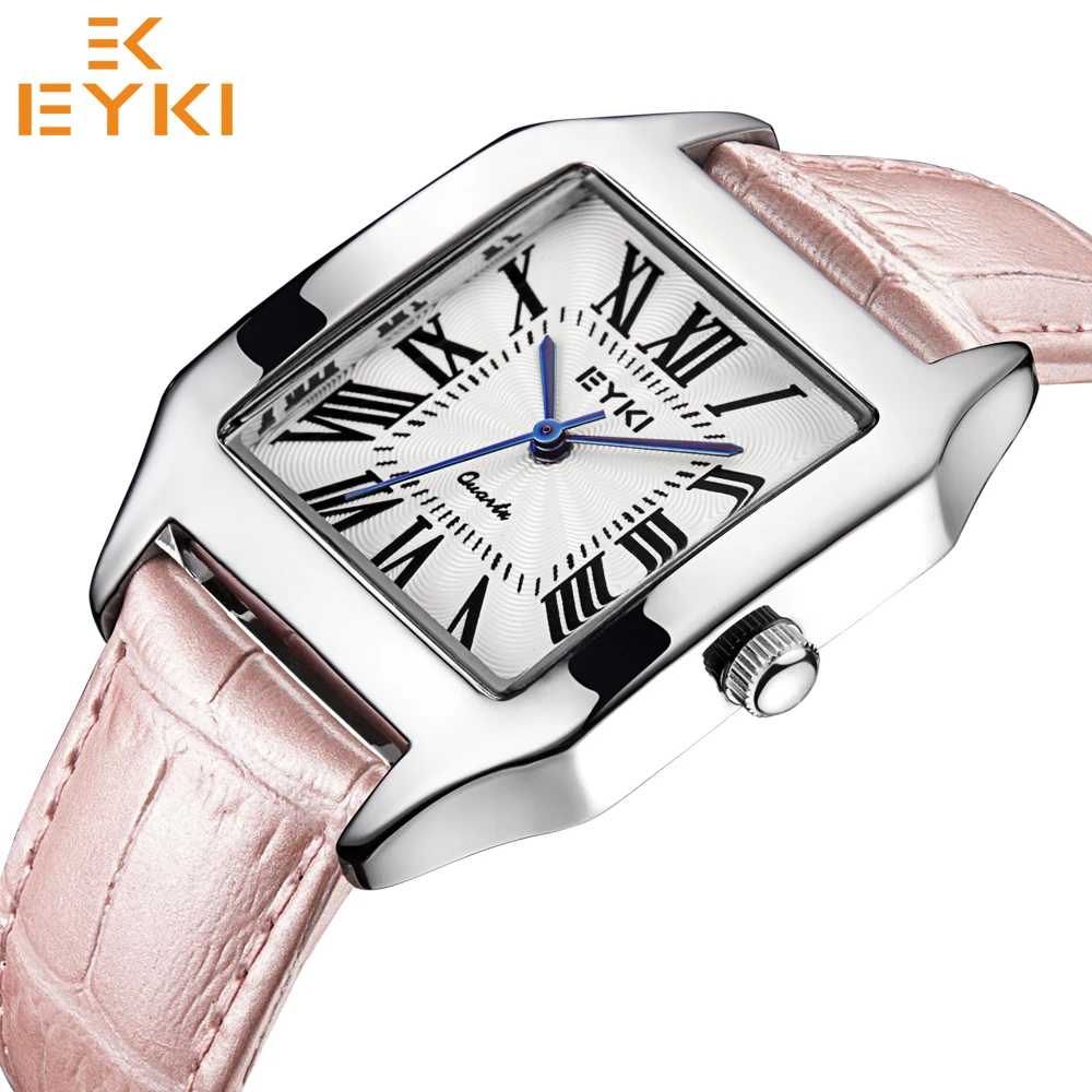 EYKI Fashion Women's Quartz Wristwatches Girlfriend Watch Two Size Waterproof Leather Strap  Relogios Feminino Reloj Mujer Clock