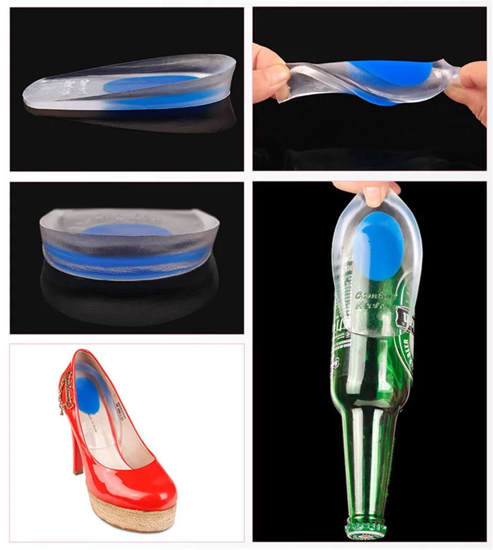 

1 Pair Silicone Gel orthopedic insoles Massage Cushion Foot Care pad for shoe pain relief Heel pillow Plantar Fasciitis