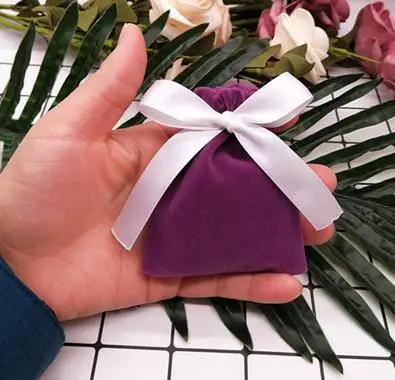 11 20 шт./лот 7 см x 9 см ювелирные бархатные сумки для конфет с лентой фланелевые сумки Свадебная подарочная упаковка для конфет Рождественское украшение - Цвет: 11