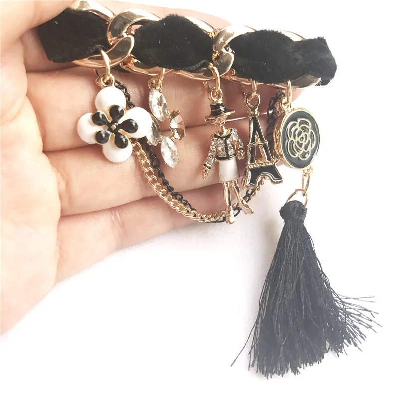 Camellia tassels люксовый бренд Chan CC стиль nel нагрудные булавки и броши брошь ювелирное украшение в виде броши модная женская одежда
