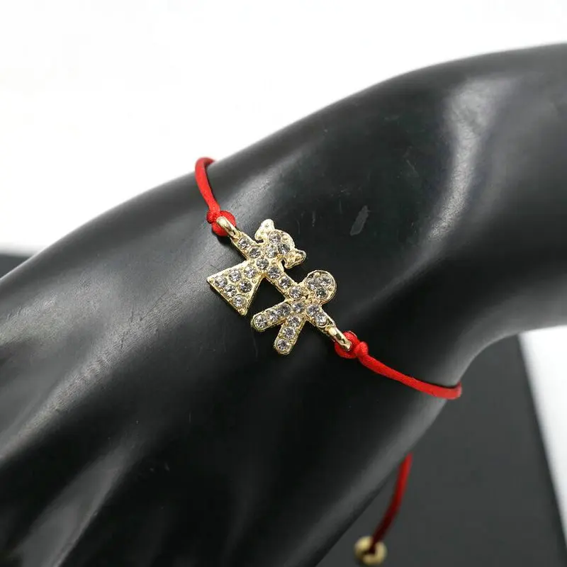 BPPCCR Lucky милые сережки в форме Цвет циркон для мальчиков и девушек Браслет красная