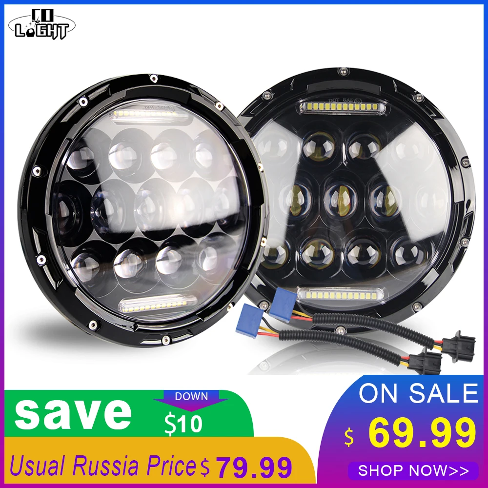 CO LIGHT 7 дюймов светодиодный фары угол глаза поворот Singal 180 Вт Hi/Low &quotкруглая фара DRL