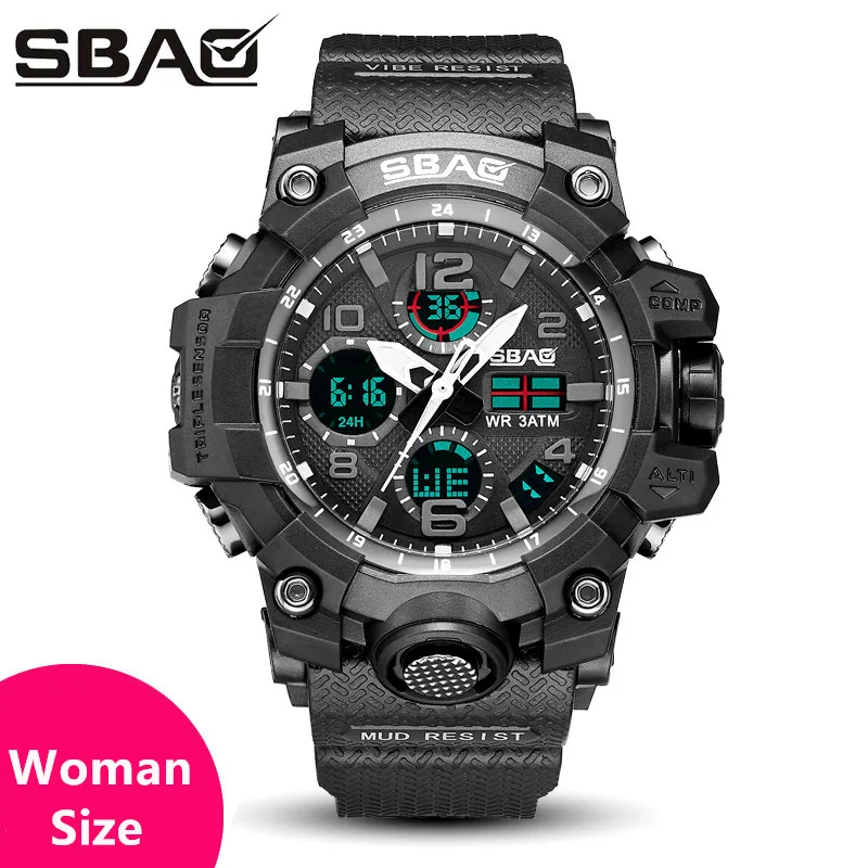 woman size black Одна штука парный комплект наручных часов цифровые мужские женские спортивные часы для плавания кварцевые часы с двумя дисплеями Брендовые Часы для мужчин и женщин G стиль - Цвет: woman size black