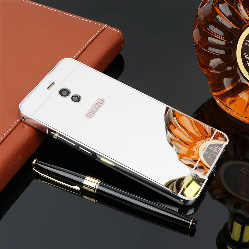 Чехол для Meizu M6 Note M6Note металлическая оправа с зеркальной задней крышкой жесткий