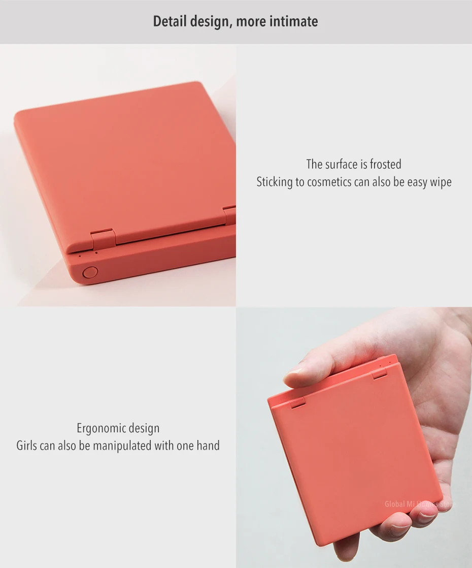 Xiaomi Mijia VH портативный внешний аккумулятор и светодиодный зеркало для макияжа для наружного макияжа Регулируемый двойной Лупа светодиодный Зеркало для влюбленных подарок 34