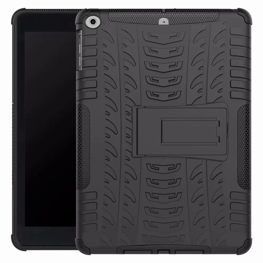 Black Высокопрочный защитный чехол для iPad 9,7 Air 1 чехол противоударный силиконовый гибридный чехол для iPad 9,7 ''5th 6th противоударный чехол - Цвет: Black