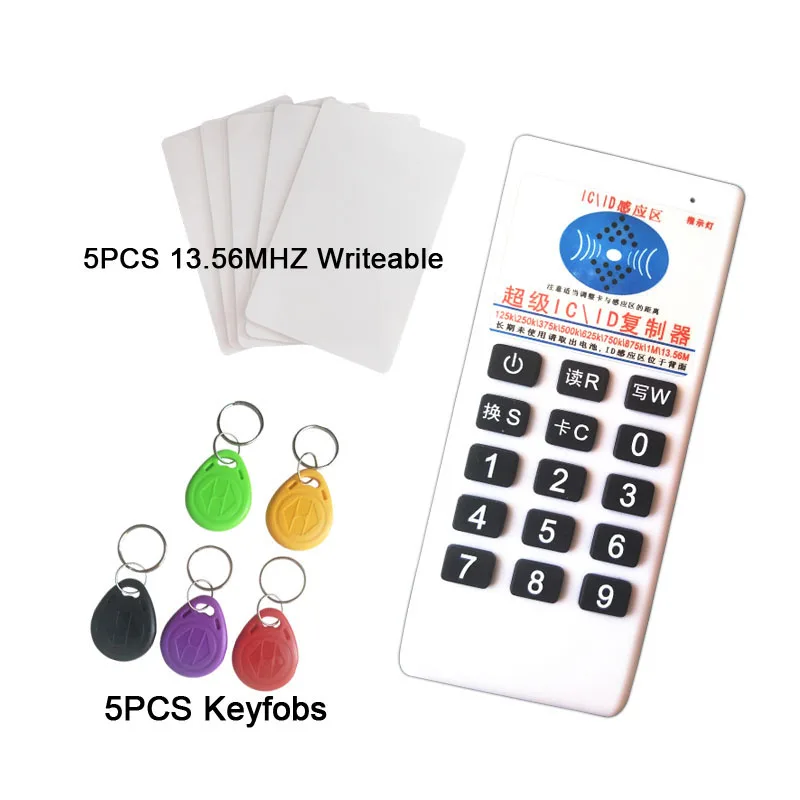 copier 5cards 5keys RFID 125 кГц/13,56 МГц IC копировальный считыватель писатель для EM4305 T5577 UID сменный тег добавить 5 шт. UID Bland карты или 5 шт. em4305 ключ - Цвет: copier 5cards 5keys