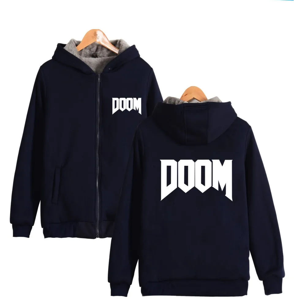 Зимняя толстовка с капюшоном и принтом DOOM DILLA | Мужская одежда