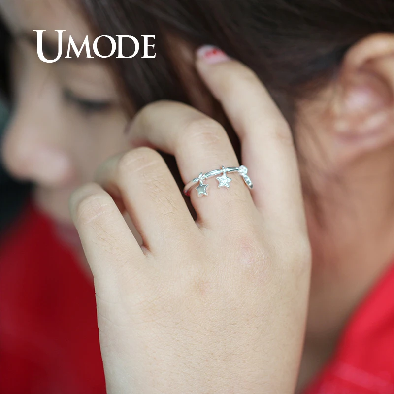 Женские кольца с подвеской в виде собачьей лапы и цветка UMODE роскошные свадебные