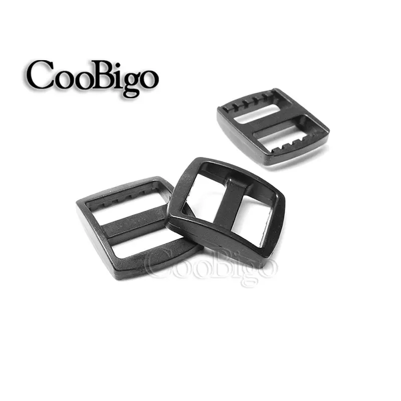 Black 10 шт Упаковка 3/"(20 мм) красочные пластиковые изогнутые Tri Glide слайдер регулировать пряжки широкий стиль лямки рюкзака сетка сумки запчасти - Цвет: Black