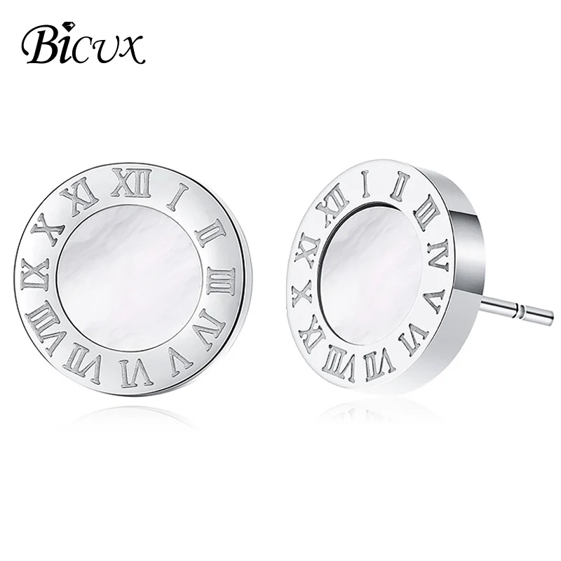 BICUX Titanium стали розового цвета: золотистый серебристый Цвет маленькие серьги