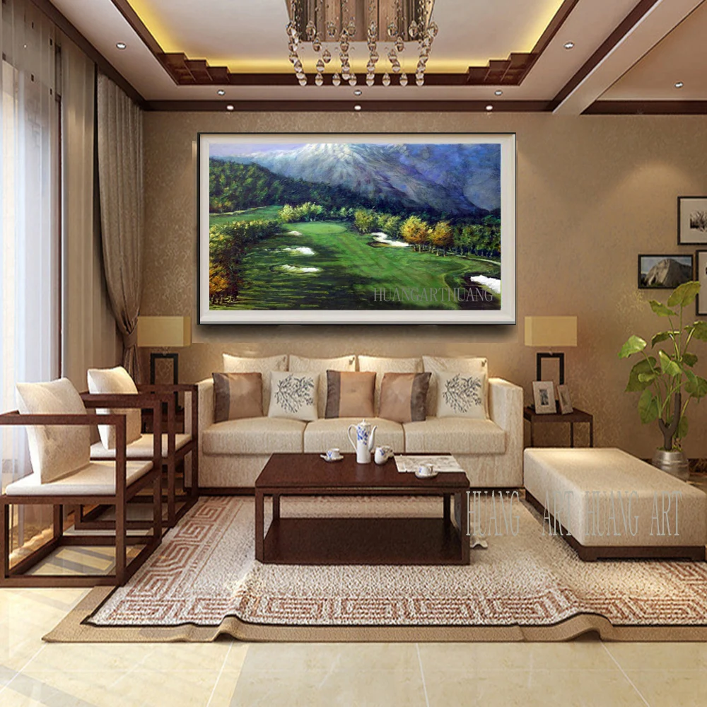 Поле для гольфа Современное Красивое поле на холсте пейзаж картина маслом