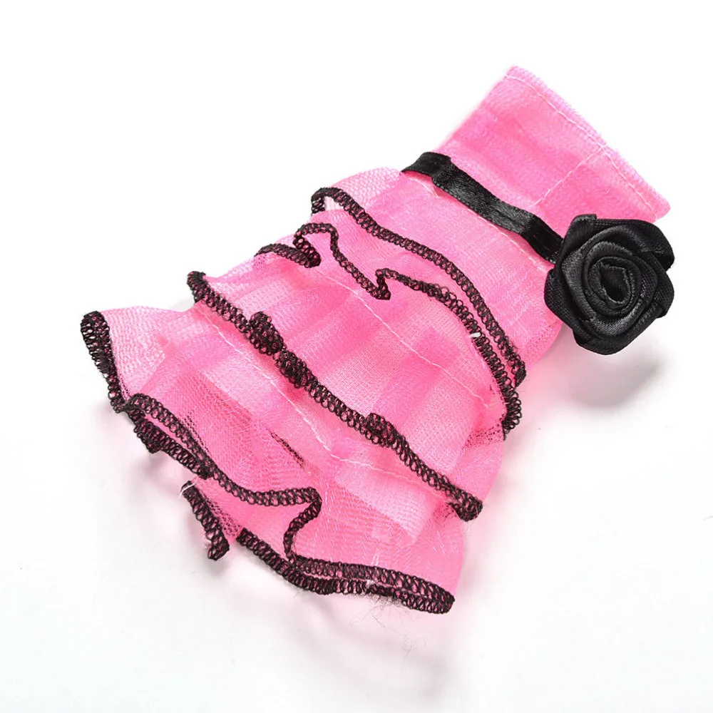 MINIFRUT Strapless Pink Lace Dress Wedding Dinner Party Ball Mini Gown With Black Rose Clothes For Girl Doll 11&quot Toy Gift | Игрушки и