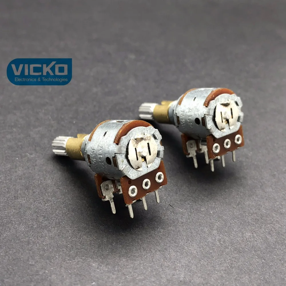 [VK] ALPS 16 Тип 10KB 10KA Импорт Япония двойная ось потенциометра громкости длина ручки 25 мм 6 ножной переключатель