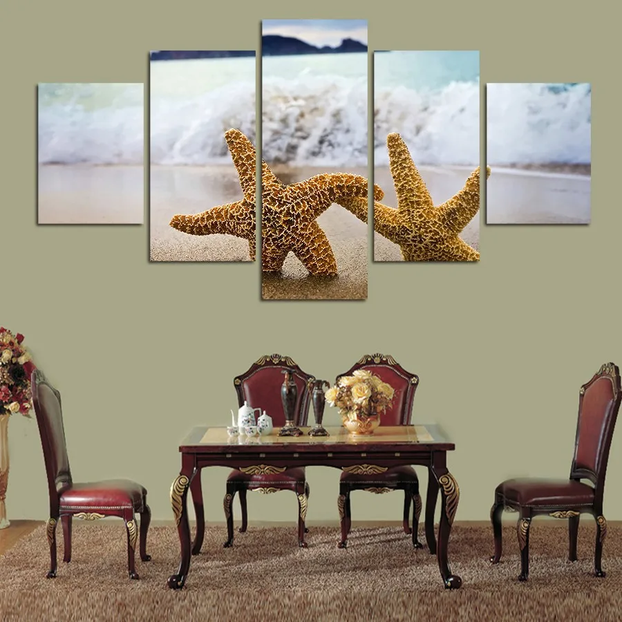 Cuadros Fallout Paintings 5 Pcs Painting Two Starfish oil spray Canvas on Wall Art Picture Home Decor For Living Room Modern | Дом и сад