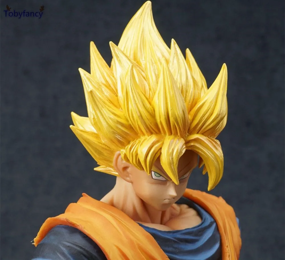 Dragon Ball Z большая Гоку Разрешение солдат ROS Супер Саян Сон ПВХ фигурку Модель