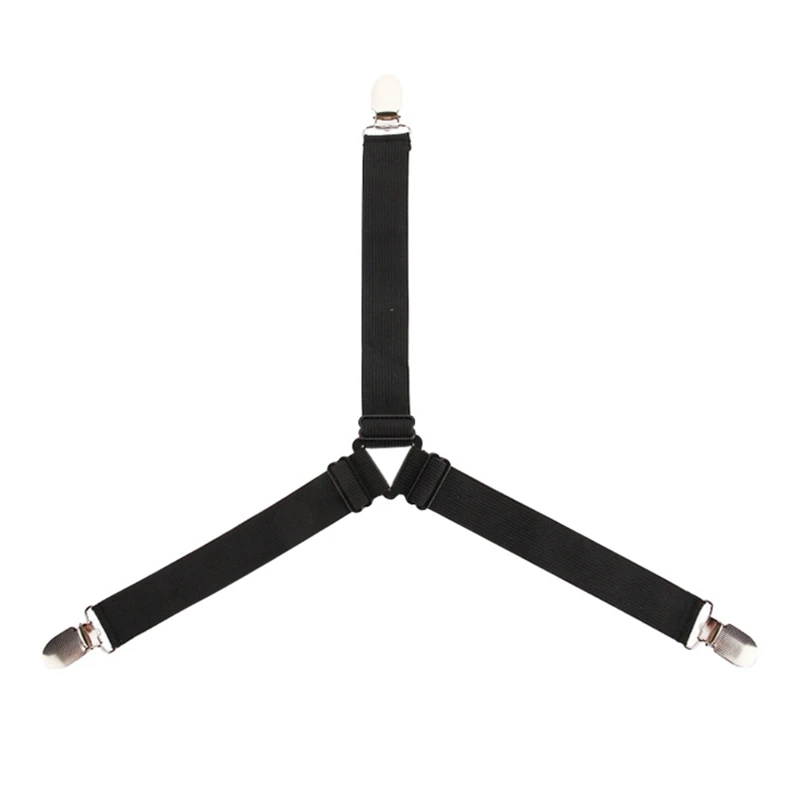 4pcs Adjustable Bed Fitted Sheet Straps Bed Sheets Straps Braces Crisscross Suspenders Gripper Storage Holder Fastener Clips