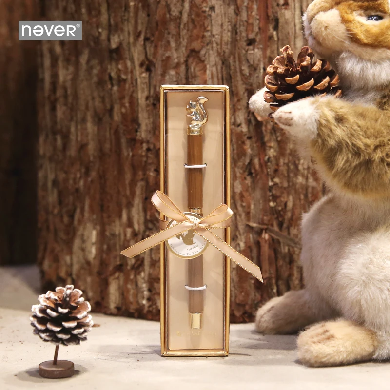 Никогда не Милая Рождественская белка металлическая гелевая ручка 0 5 мм черные