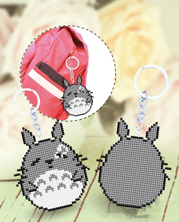 BC01 DIY Craft Stich Bead Cross Stitch Key Chain Accessories Stamped Needlework Embroidery Crafts Printed Cross-Stitching Kit
