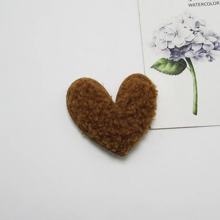 

30pcs/lot 4.5cm teddy Heart Padded Appliques DIY handmade Children Hair Accessories and Clothes Sewing free shipping