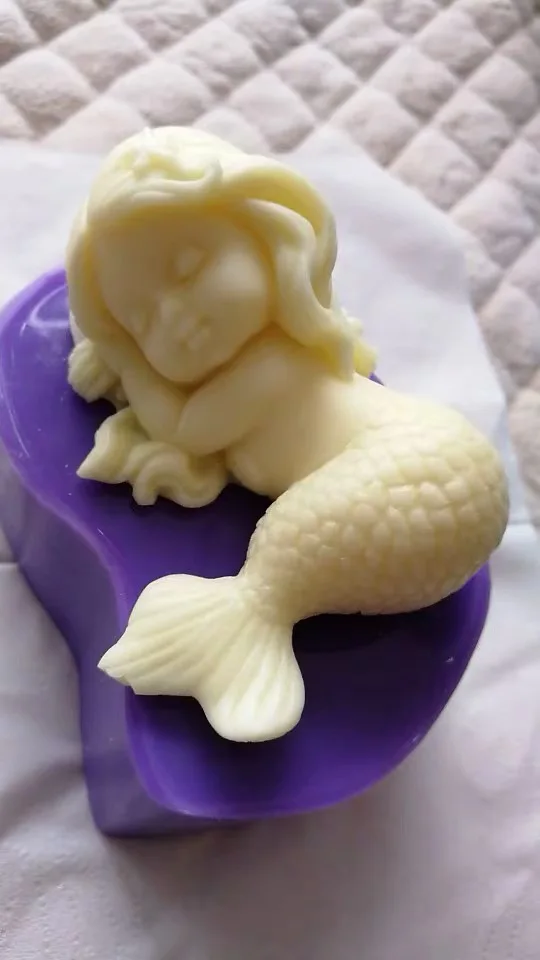 Русалка прекрасная шоколадная мышь Торт Мороженое DIY Украшение 3D формы пищевого