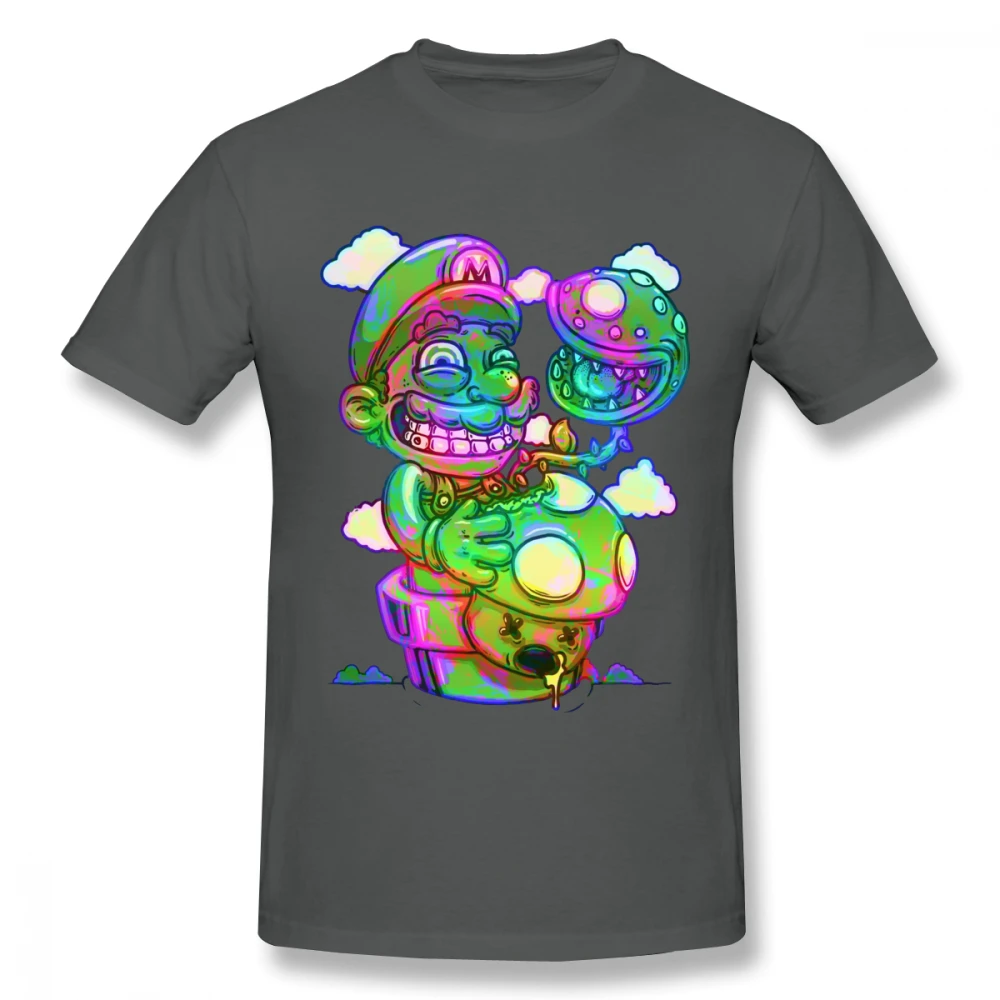 Мужская футболка с грибами Super Mario Psychedelic хлопковая Футболка больших размеров 4XL 5XL