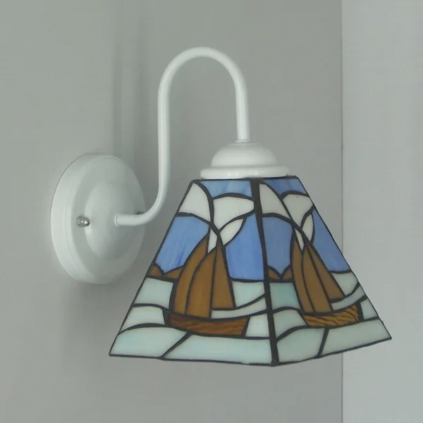 Средиземноморские синие Стекло светодиодный ламп Тиффани переменный ток 110V/220V E27