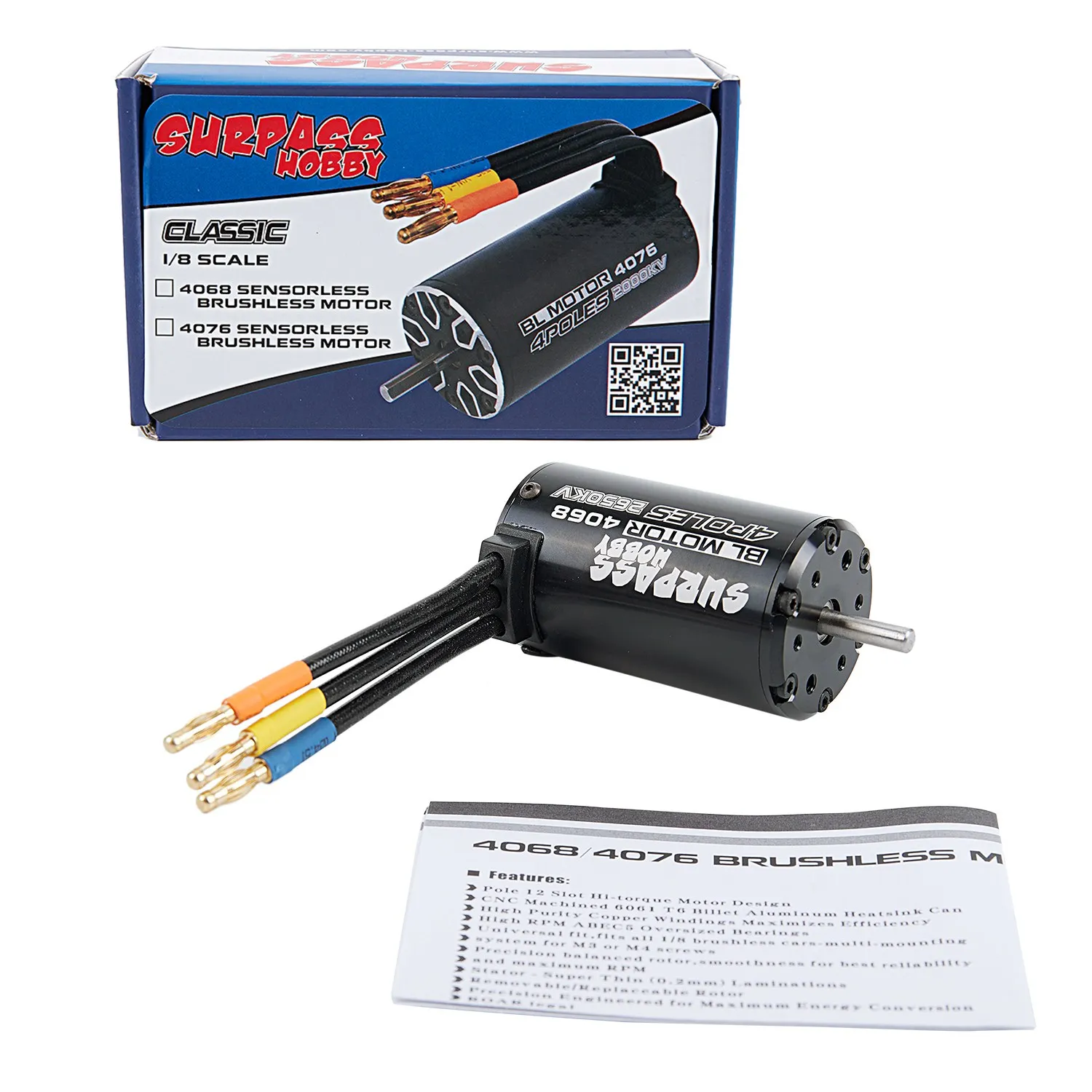 Горячая Распродажа, превосходный HOBBY 4068 2650KV 4P бесщеточный двигатель для 1/8 RC гоночного автомобиля грузовика Truggy On Road