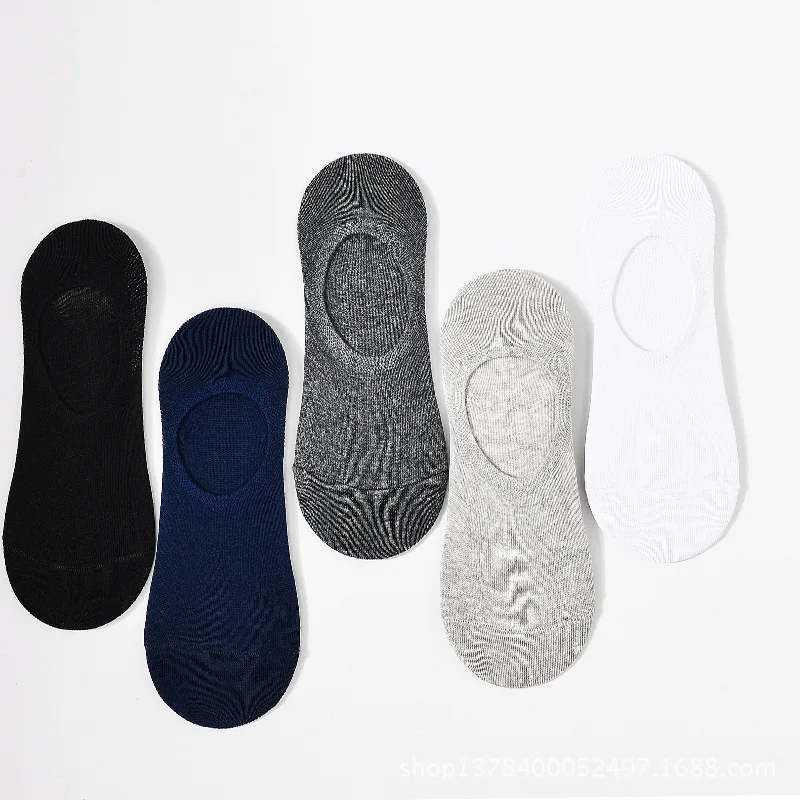 Free color Socks 10 шт. = 5 пар/лот, мужские носки, летние модные Нескользящие силиконовые невидимые одноцветные хлопковые носки, деловые мужские короткие носки, тапочки, Meia - Цвет: Free color Socks