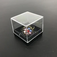 272726mm jewelry storage display small plastic standard box mineral crystal specimen ring display collection box square ps box