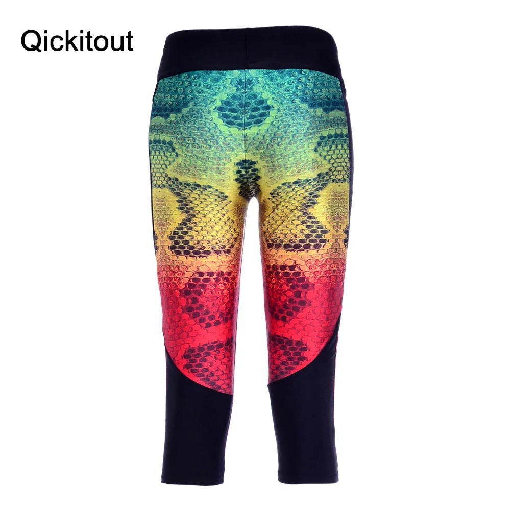 Популярные женские 7 точечные брюки леггинсы цветной Змеиный узор необычный