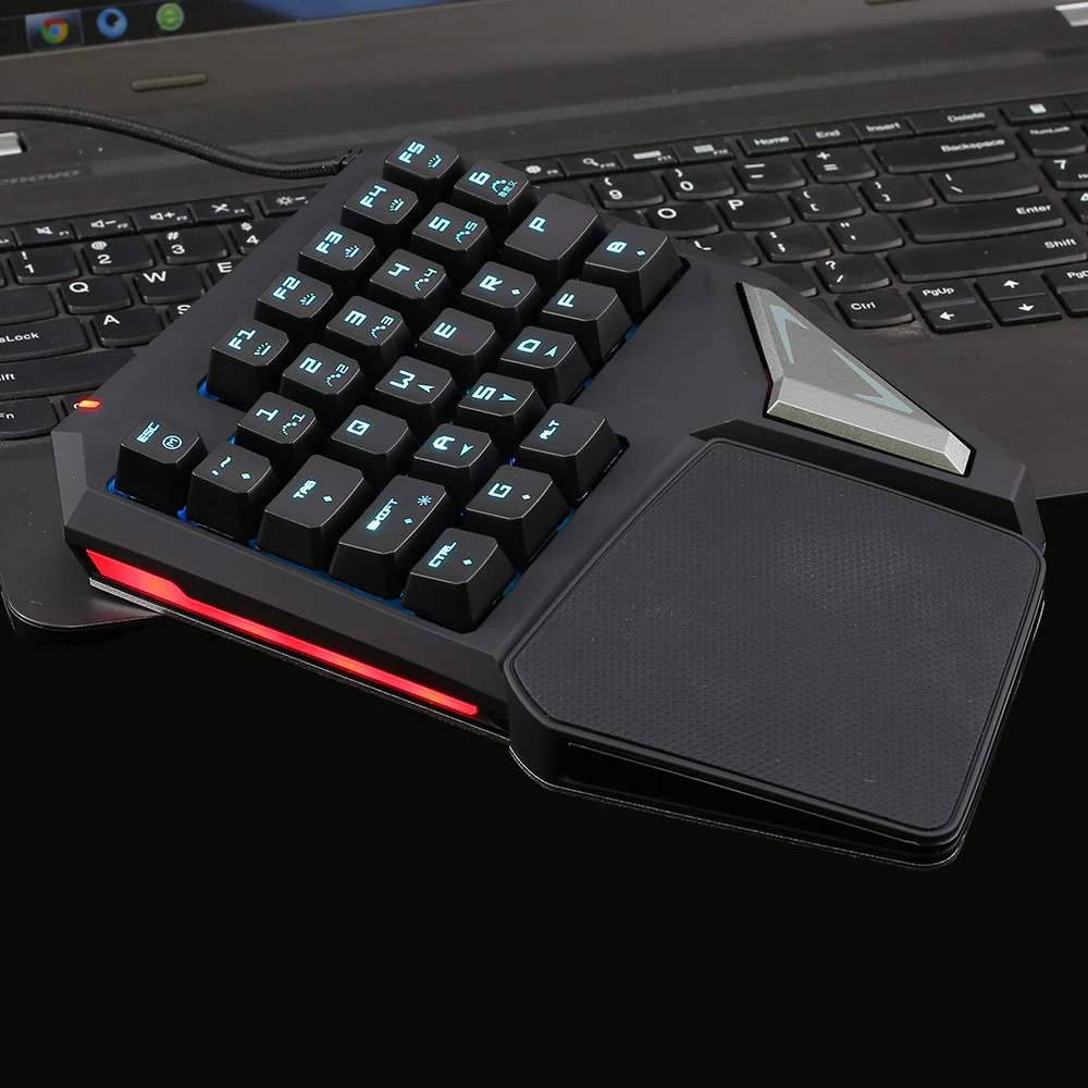 Механическая клавиатура Delux T9Plus, Одноручная игровая клавиатура v10 RGB с подсветкой, мини игровая клавиатура