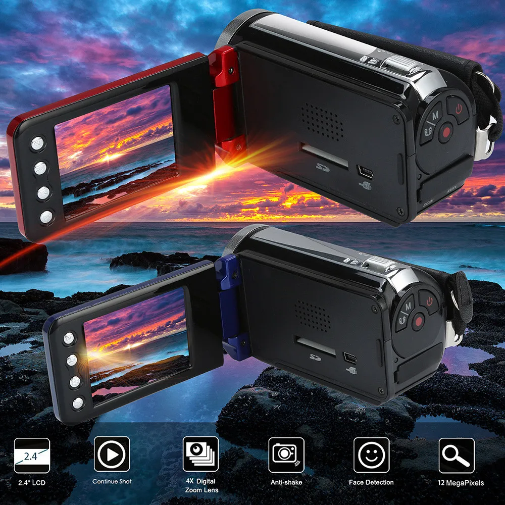 Видеокамера HD 1080 P Портативная Цифровая камера 4X цифровой зум Мини камера носимые устройства подводная камера foto камера