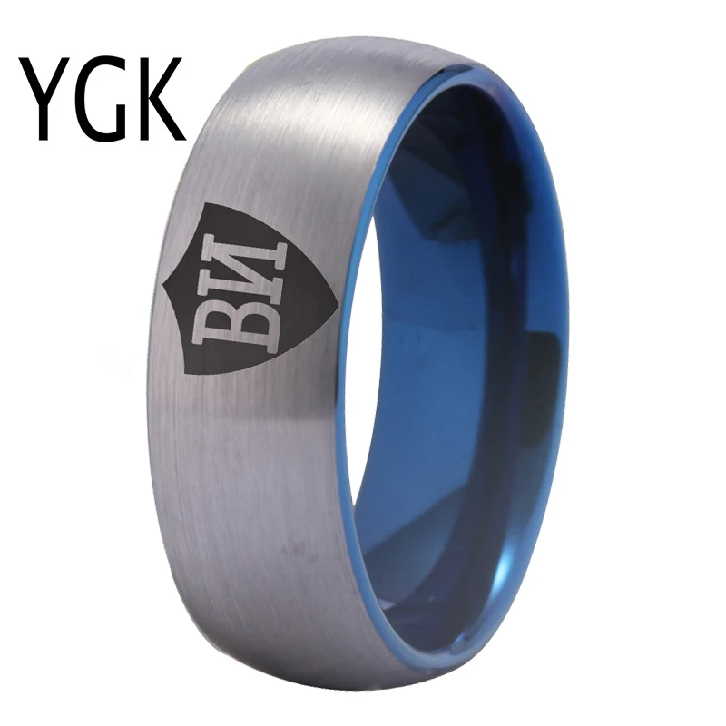 

YGK Jewelry Russian CTR Ring Men's Tungsten Wedding Ring Classic Engagement For Women Man or Woman Party Ring Gift Silver &Blue